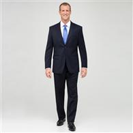 ネイビーシングルプリーツウールスーツ, ネイビー, medium