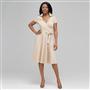 Cap Sleeve Wrap Dress., Chino, small