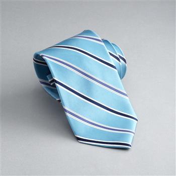 ストライプ地シルクタイ, ターコイズ, large