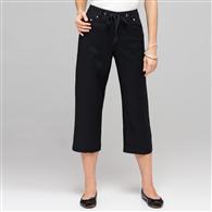 定番クロップパンツ, ブラック, medium