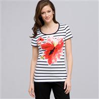 クルーネック T シャツ, マルチ, medium
