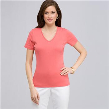 半袖 V ネック T シャツ, フィエスタピンク, large