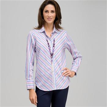 Striped Button Down, Lavender Multi, large